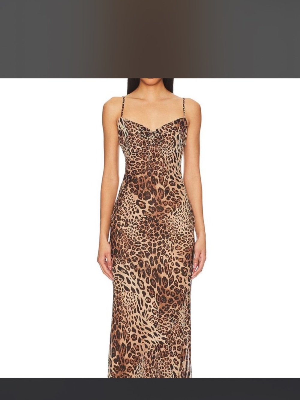 superdown Leopard Print Maxi Dress in Brown and Black